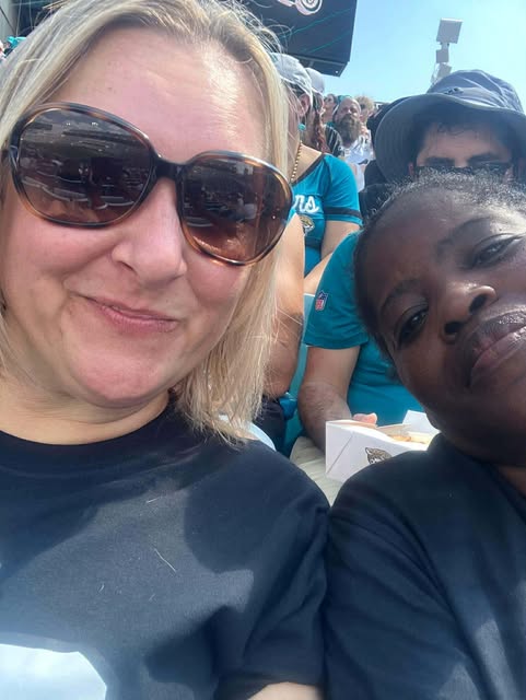 Christina and Valencia at Jaguars game