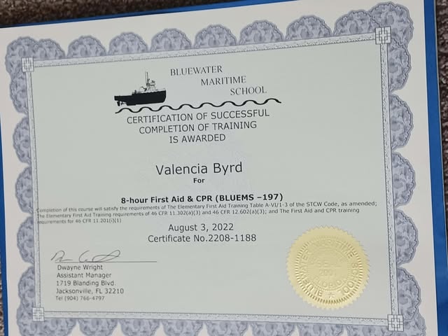 Vessel Personnel with Designated Security Duties Certificate